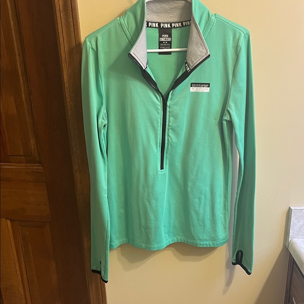 Victoria's Secret PINK Green and Gray Pullover